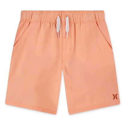 Short - Hurley pêche léger avec cordon blanc ajustable, tissu extensible polyester élasthanne, pour garçon, vue de face.