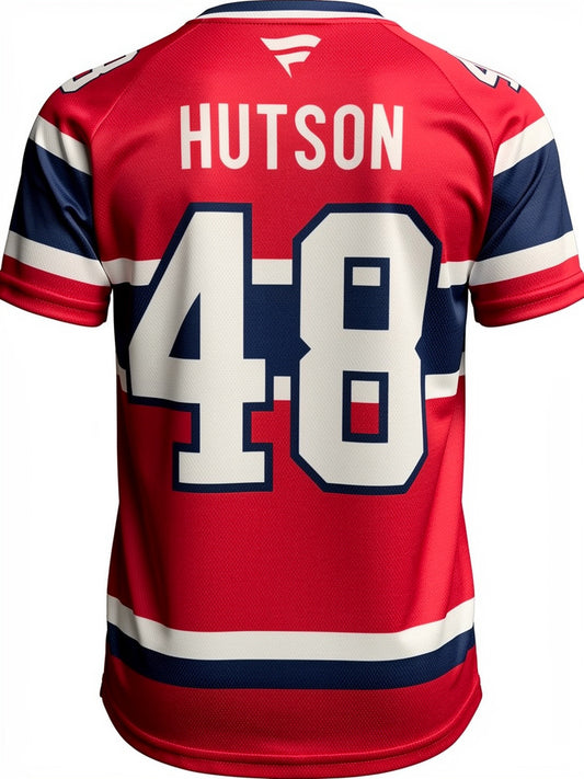 Hutson short sleeve jersey sweater in black, featuring a relaxed fit and soft fabric texture.