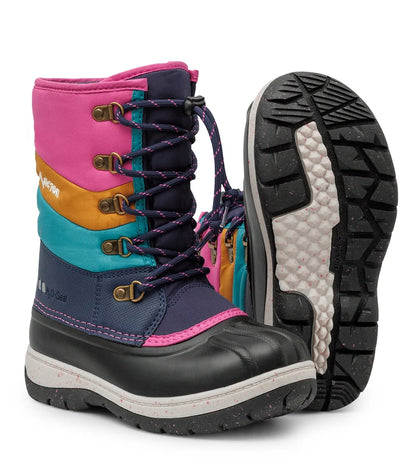 Bottes d'hiver Gummy - Acton pour enfant multicolores à lacets avec empeigne textile et semelle en caoutchouc visibles de face