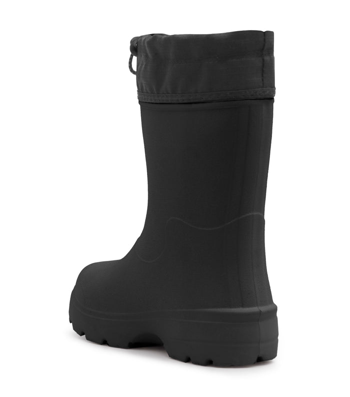 Bottes Mi-Saison Squishy - Acton noires pour enfant avec tige haute et semelle crantée vue de trois quarts