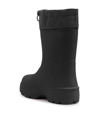 Bottes Mi-Saison Squishy - Acton noires pour enfant avec tige haute et semelle crantée vue de trois quarts