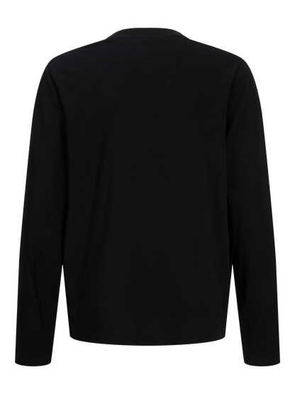 Chandail - Jack & Jones noir à manches longues en coton, vue de dos montrant un design sobre et épuré.
