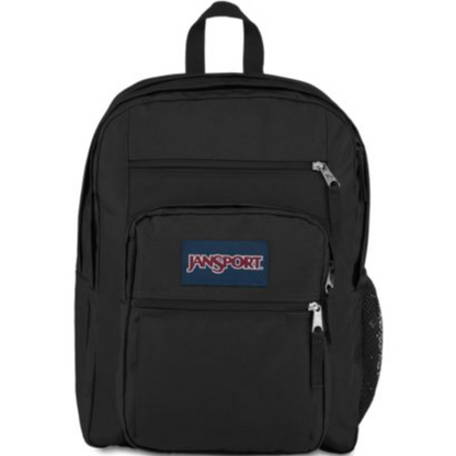 Sac à dos - Big Student noir en polyester avec plusieurs poches zippées, style urbain, vue de face.