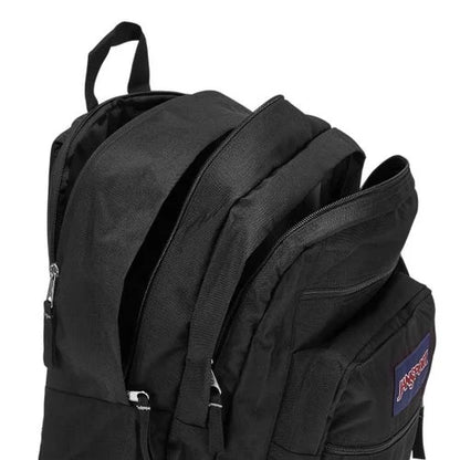 Sac à dos - Big Student noir en polyester avec compartiments multiples dont poche ordinateur, vue en plongée ouverte