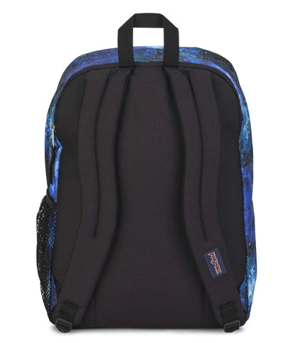Sac à dos - Big Student noir avec motifs bleus spatial, bretelles rembourrées, pour enfant, vue de dos