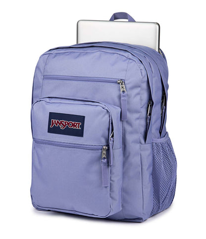 Sac à dos - Big Student violet lavande en tissu polyester avec compartiment ordinateur, vue 3/4 droit face avant