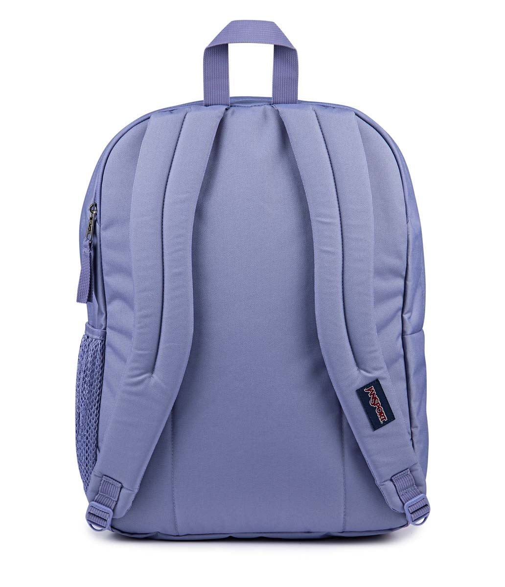 Sac à dos - Big Student en polyester violet clair avec bretelles rembourrées, vue de dos, pour enfant.
