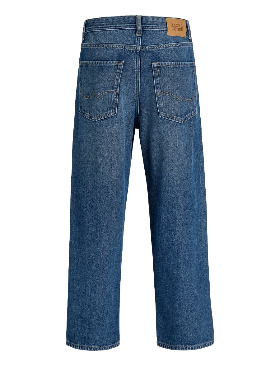Jeans - Jack & Jones bleu en denim à coupe droite avec poches arrière brodées vue de dos