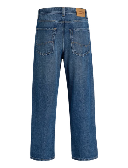 Jeans - Jack & Jones bleu en denim à coupe droite avec poches arrière brodées vue de dos