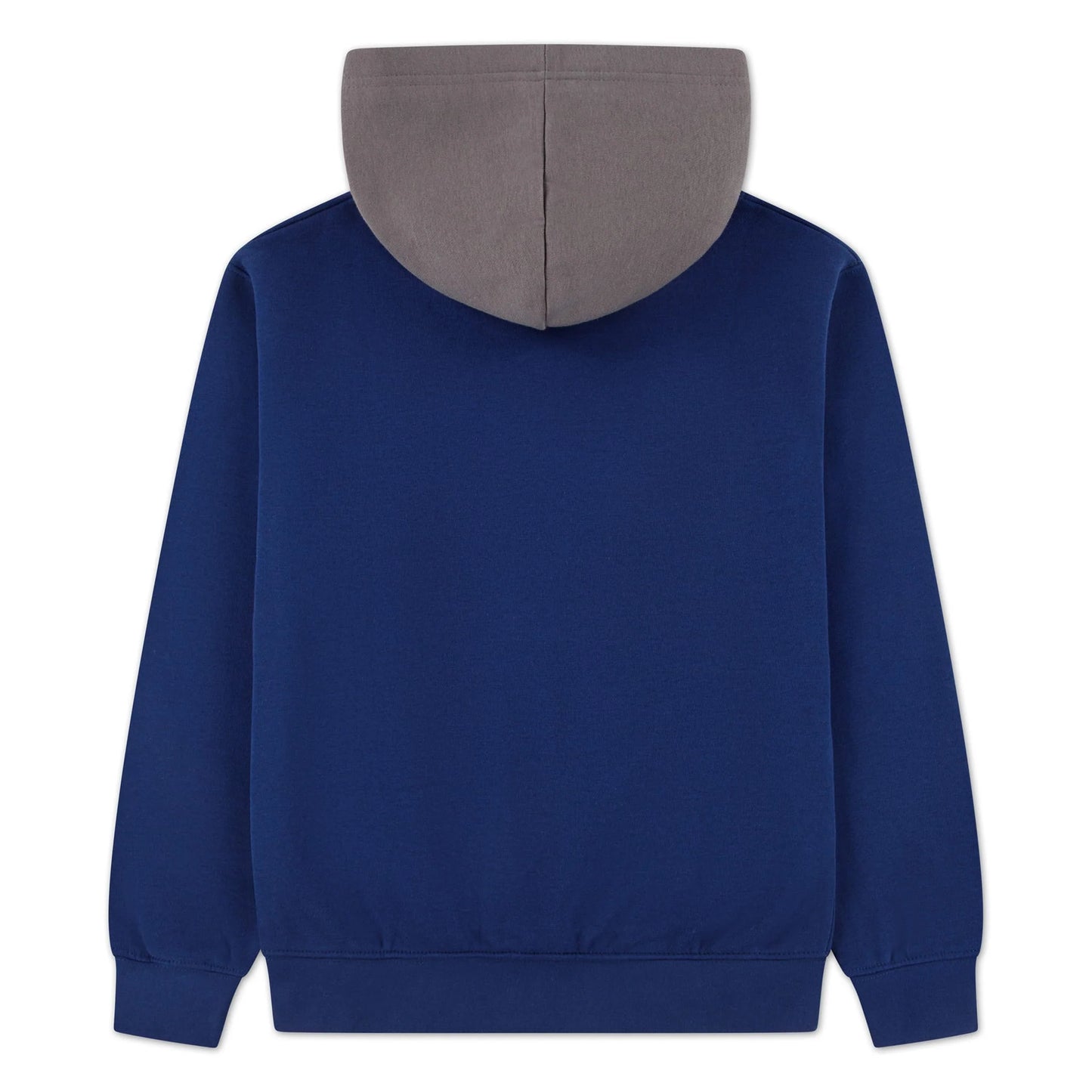 Hoodie - Jordan bleu marine avec capuche grise en coton, style garçon, vue de dos.