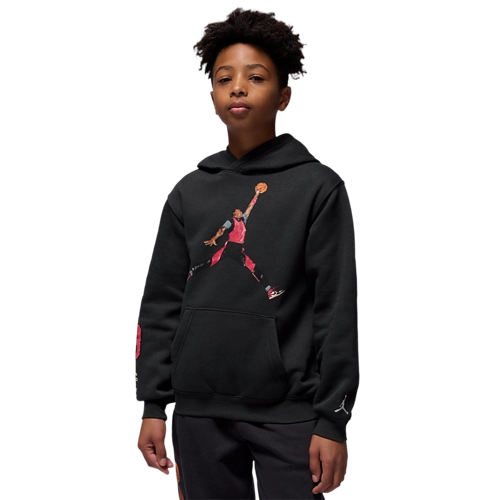 Junior Jordan hoodie in black with logo, featuring a comfortable fit and stylish design for everyday wear.