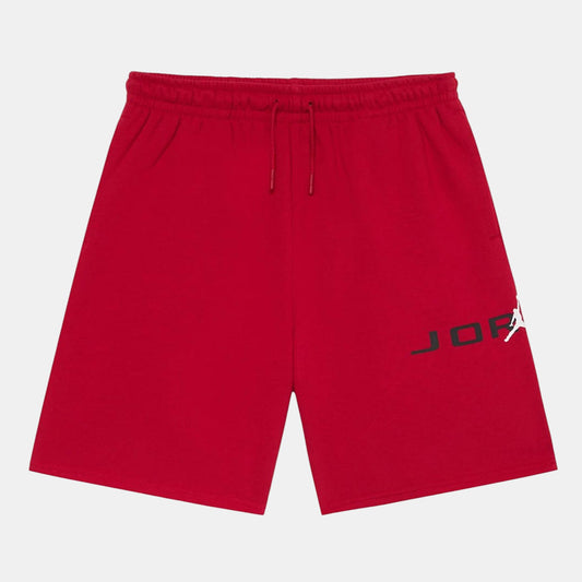 Short - Jordan rouge en coton et polyester avec cordon ajustable, vue de face, style décontracté pour homme adulte.