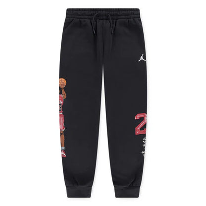 Jordan junior pantalon in black with a classic fit, featuring the iconic logo on the thigh.