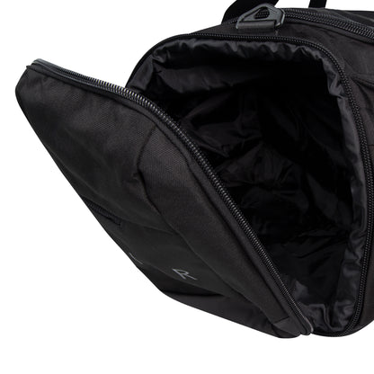 Sac sport - Jordan noir en nylon avec compartiment principal ouvert, grande capacité, vue de dessus ouverte angle côté