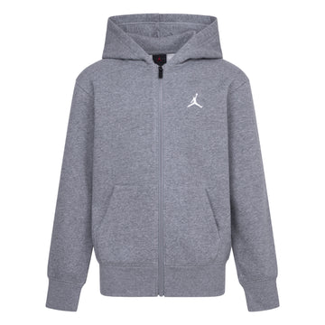 Veste - Jordan grise à capuche en molleton avec logo blanc sur poitrine, style sport, pour garçon, vue de face