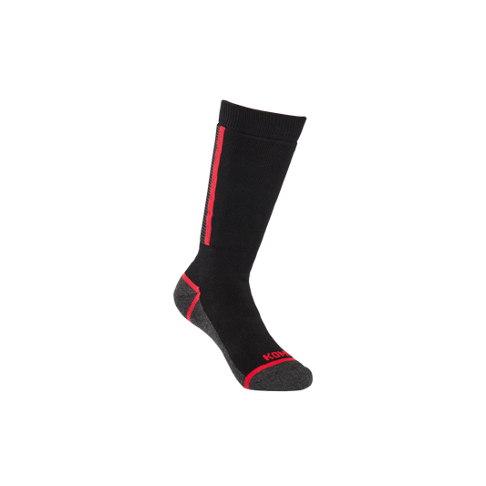 Bas thermal Paragon - Kombi noir avec détails rouges et semelle renforcée en vue isolée