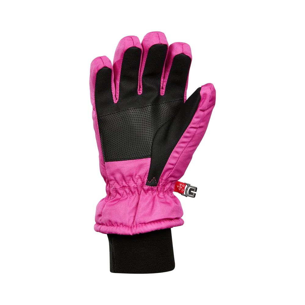 Gants d'hiver The Peak - Kombi, gant d'hiver rose et noir avec paume noire texturée et poignet élastiqué, vue de face