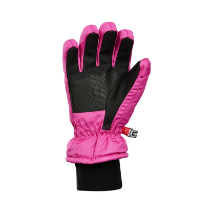 Gants d'hiver The Peak - Kombi, gant d'hiver rose et noir avec paume noire texturée et poignet élastiqué, vue de face