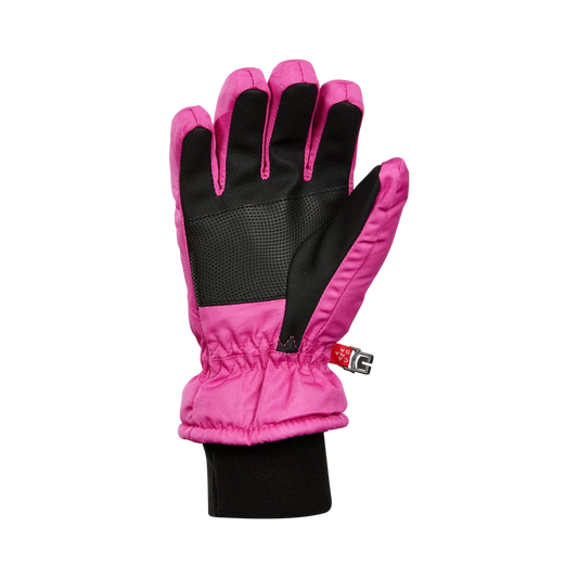 Gants d'hiver The Peak - Kombi, gant d'hiver rose et noir avec paume noire texturée et poignet élastiqué, vue de face