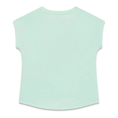 T-Shirt - Guess vert menthe en coton, manches courtes, pour enfant, vue de dos.