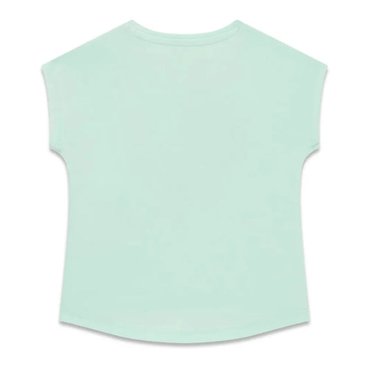 T-Shirt - Guess vert menthe en coton, manches courtes, pour enfant, vue de dos.