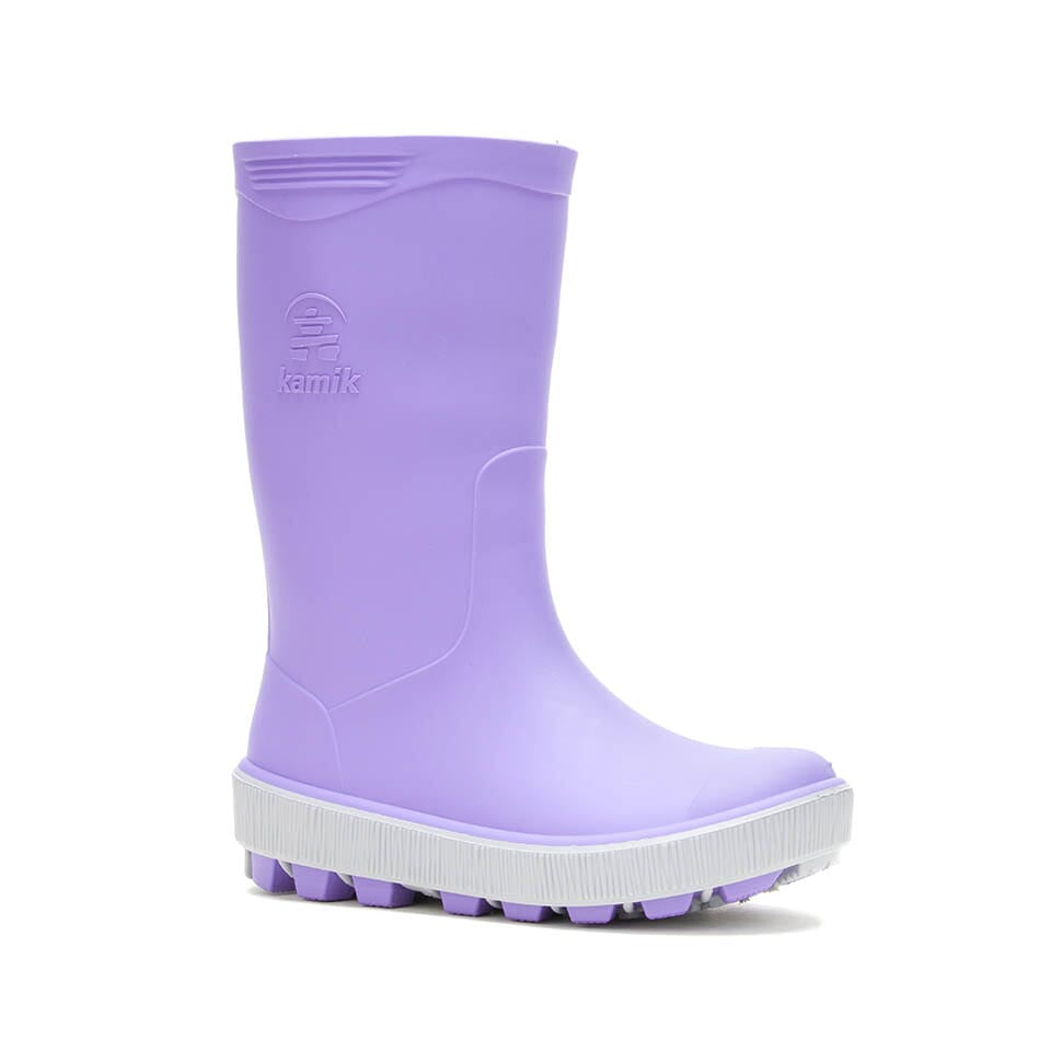 Bottes de pluie Riptide - Kamik violette en caoutchouc synthétique pour fille, vue de profil gauche