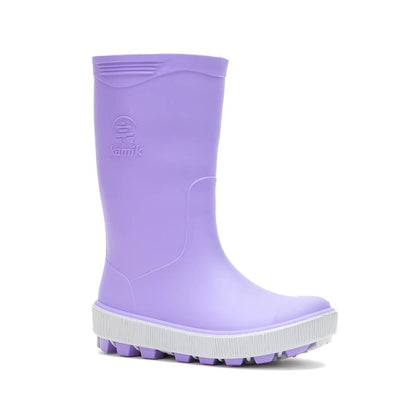 Bottes de pluie Riptide - Kamik violette en caoutchouc synthétique pour fille, vue de profil gauche