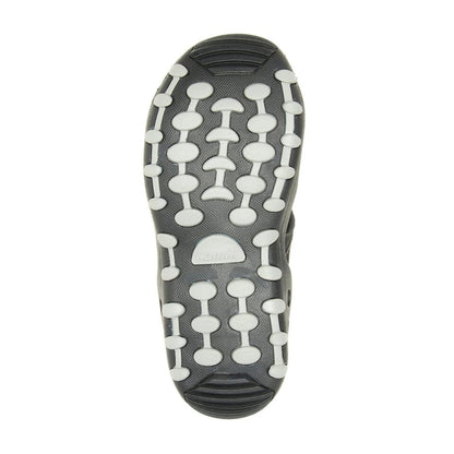 Sandales - Crab Kamik vue de dessous noire avec semelle antidérapante blanche pour enfant garçon ou fille