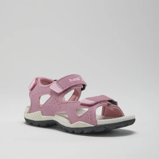 Sandales à bout ouvert - Lobster 2 Kamik rose clair en cuir synthétique imperméable, pour fille, vue de profil gauche.