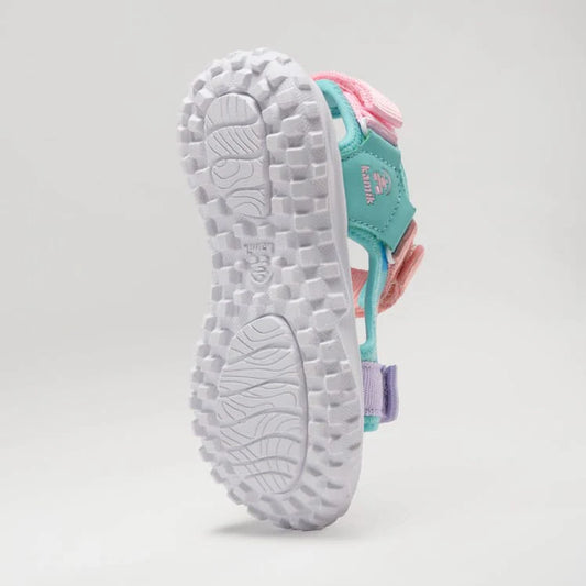 Sandales HarborT - Kamik vert menthe et rose pastel, semelle blanche caoutchouc adhérente, pour fille, vue dessous