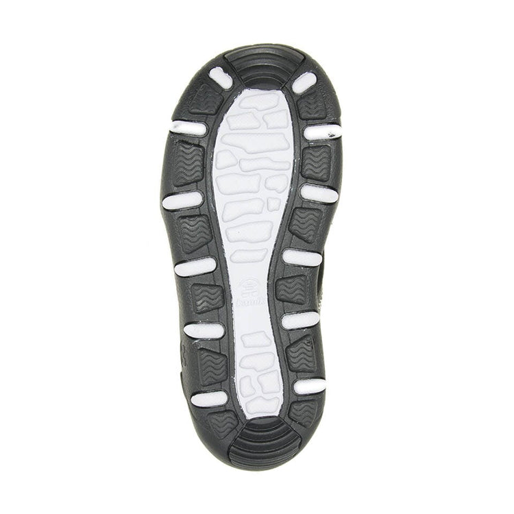 Sandales - Seaturtle 2 Kamik vue de dessous, semelle noire et blanche en caoutchouc antidérapante pour enfant garçon.