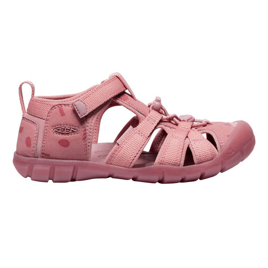 Sandales - Seacamp II Keen rose saumon en caoutchouc avec fermeture velcro, style sportif enfant, vue profil gauche