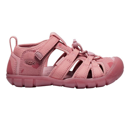 Sandales - Seacamp II Keen rose en caoutchouc et textile, style fermé, pour enfant, vue de profil côté extérieur.