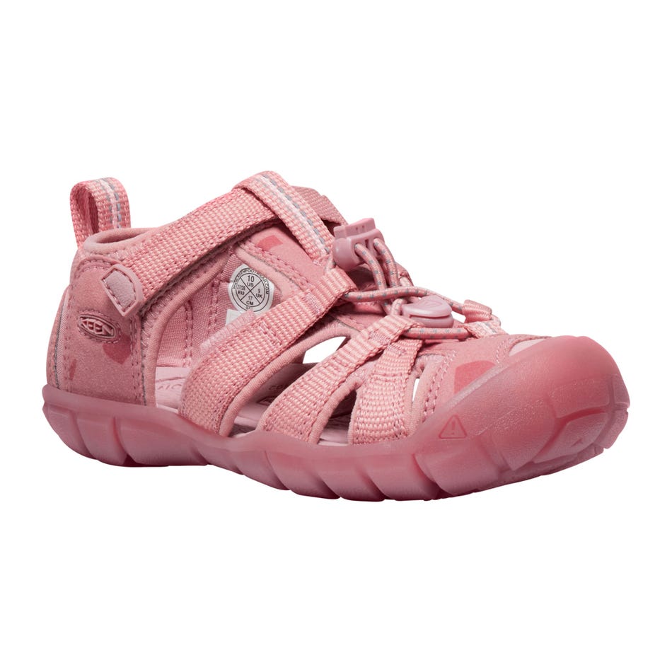 Sandales - Seacamp II Keen roses pour enfant, style sport, matériaux légers, vue de côté avec détails des sangles et semelle robuste.
