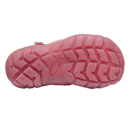 Semelle antidérapante rose vue de dessous des Sandales - Seacamp II Keen pour enfant, matériau caoutchouc KEEN.FUSION.