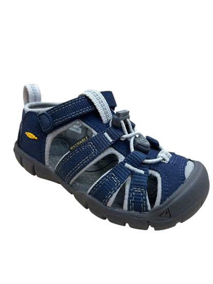 Sandales - Seacamp II Keen bleu marine et gris, matière textile et caoutchouc, style souple pour enfant, vue de profil droit.