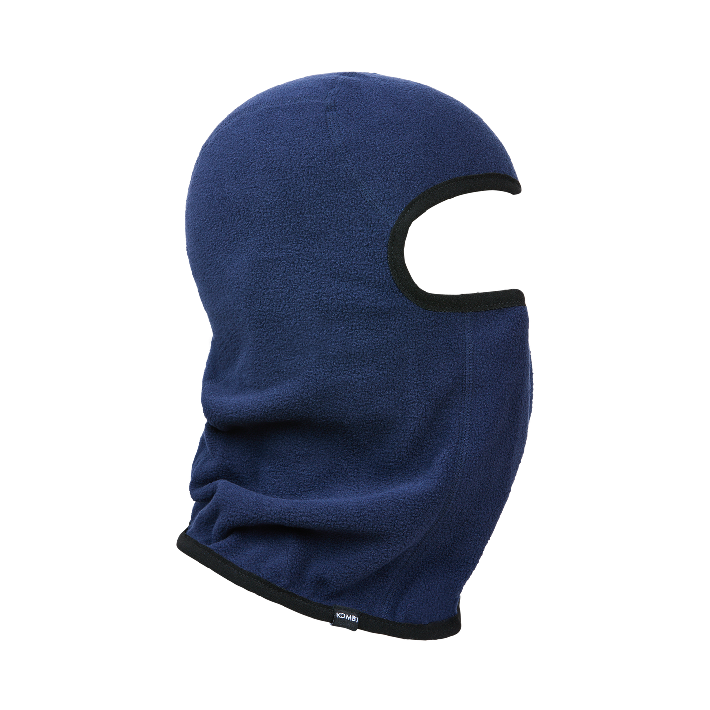 Cagoule en polaire COZY - Kombi bleu marine en polyester épais, polaire chaude, vue de profil gauche