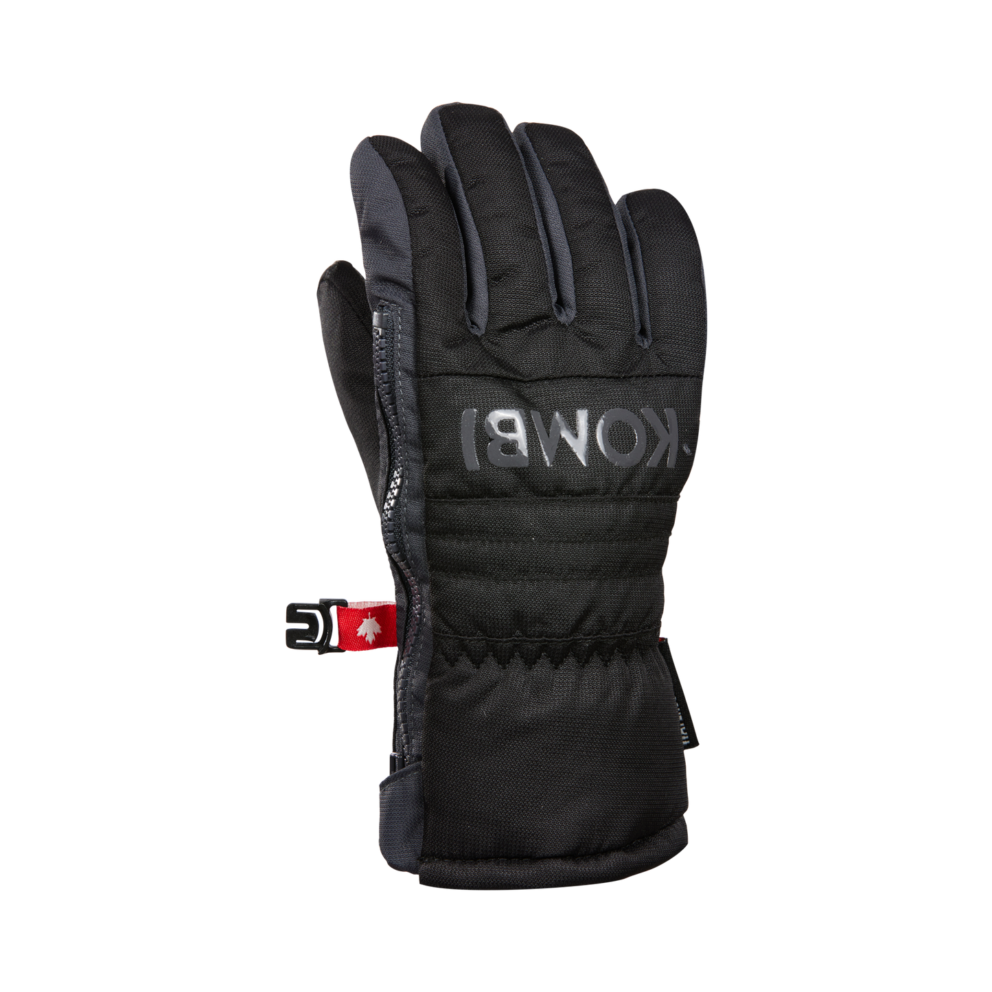 Gants d'hiver - Kombi Nano Pee-Wee noirs avec détails gris en tissu isolant, pour enfant, vue de face côté paume