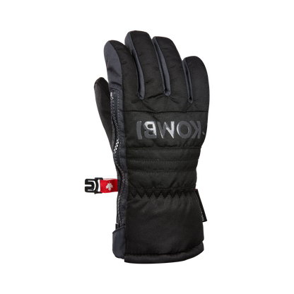 Gants d'hiver - Kombi Nano Pee-Wee noirs avec détails gris en tissu isolant, pour enfant, vue de face côté paume