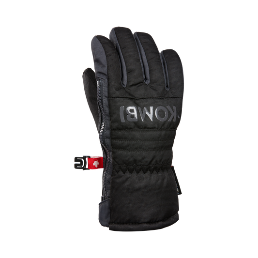 Gants d'hiver - Kombi Nano Pee-Wee noirs avec détails gris en tissu isolant, pour enfant, vue de face côté paume