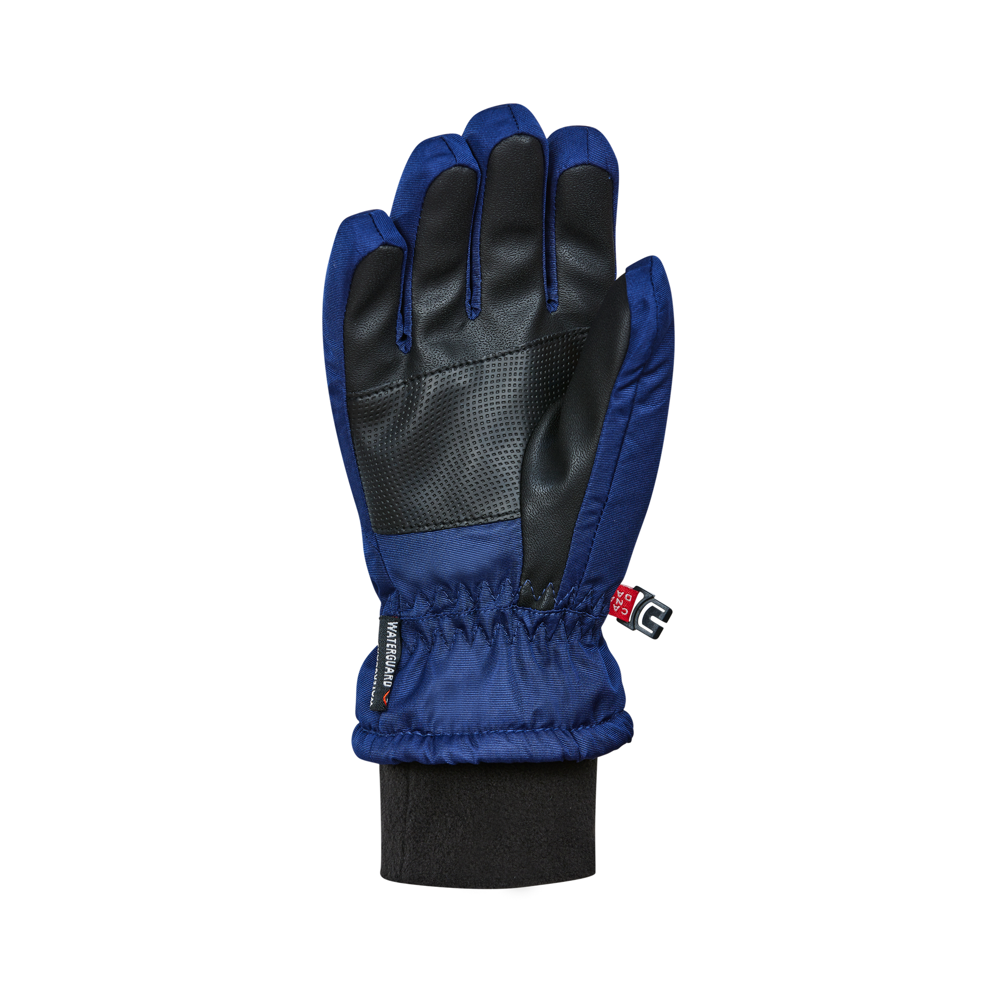 Gants d'hiver - Kombi The Peak bleu marine avec paume noire en cuir synthétique, doublure en micropolaire, vue de face isolated