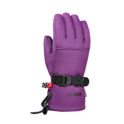 Gants d'hiver Everyday - Kombi violets en polyamide, paume cuir synthétique, isolation microfibre, vue de dos portée