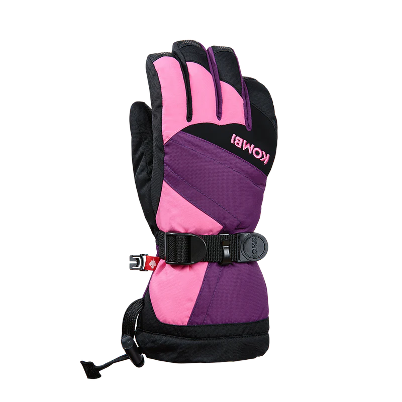 Gants d'hiver The Original - Kombi violets et roses pour enfant, membrane imperméable, vue de profil gauche