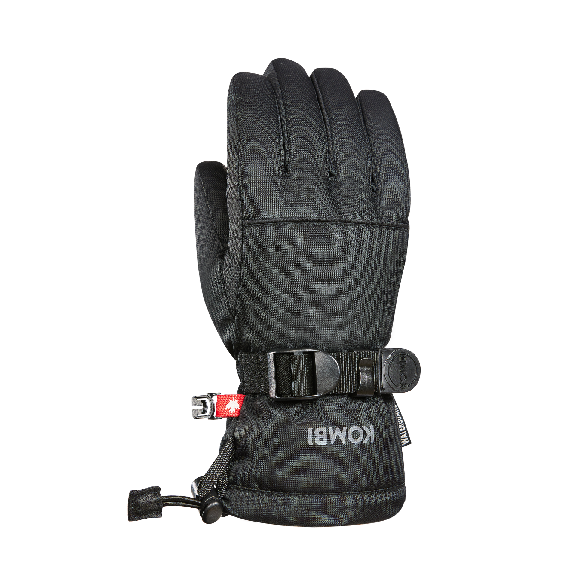 Black Kombi Everyday winter gloves for kids aged 6-7, featuring a cozy and durable design for cold weather.