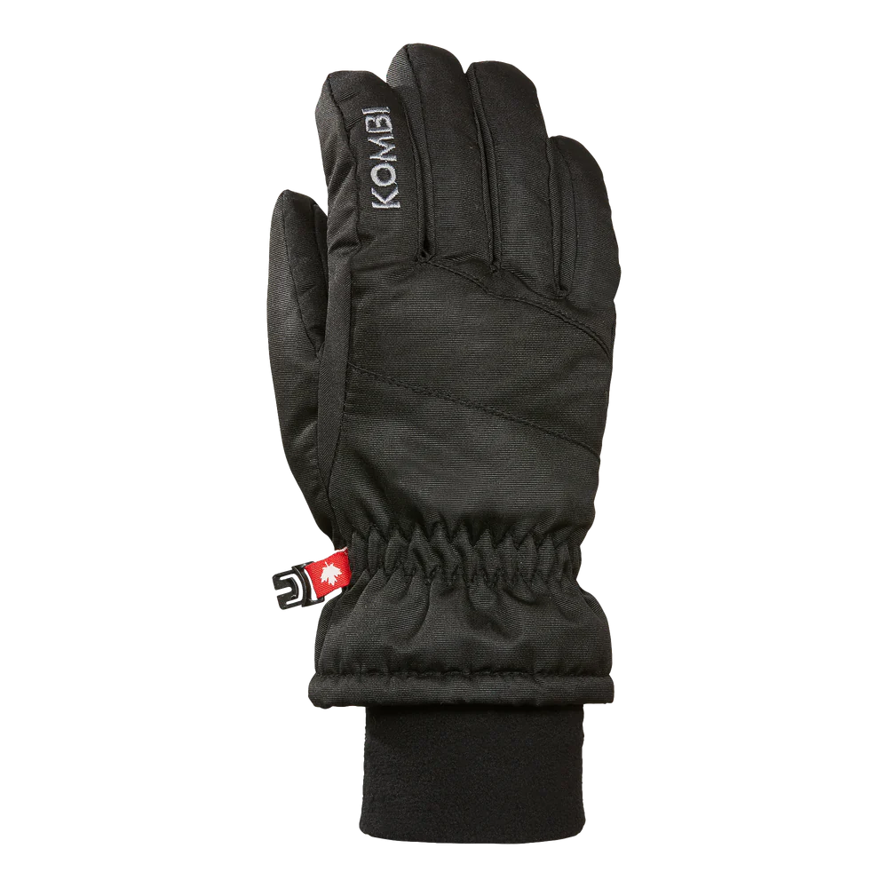 Gants d'hiver - Kombi The Peak noirs en polyester durable avec paume résistante et manchette élastique, vue de face.