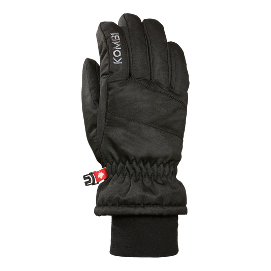 Gants d'hiver - Kombi The Peak noirs en polyester durable avec paume résistante et manchette élastique, vue de face.