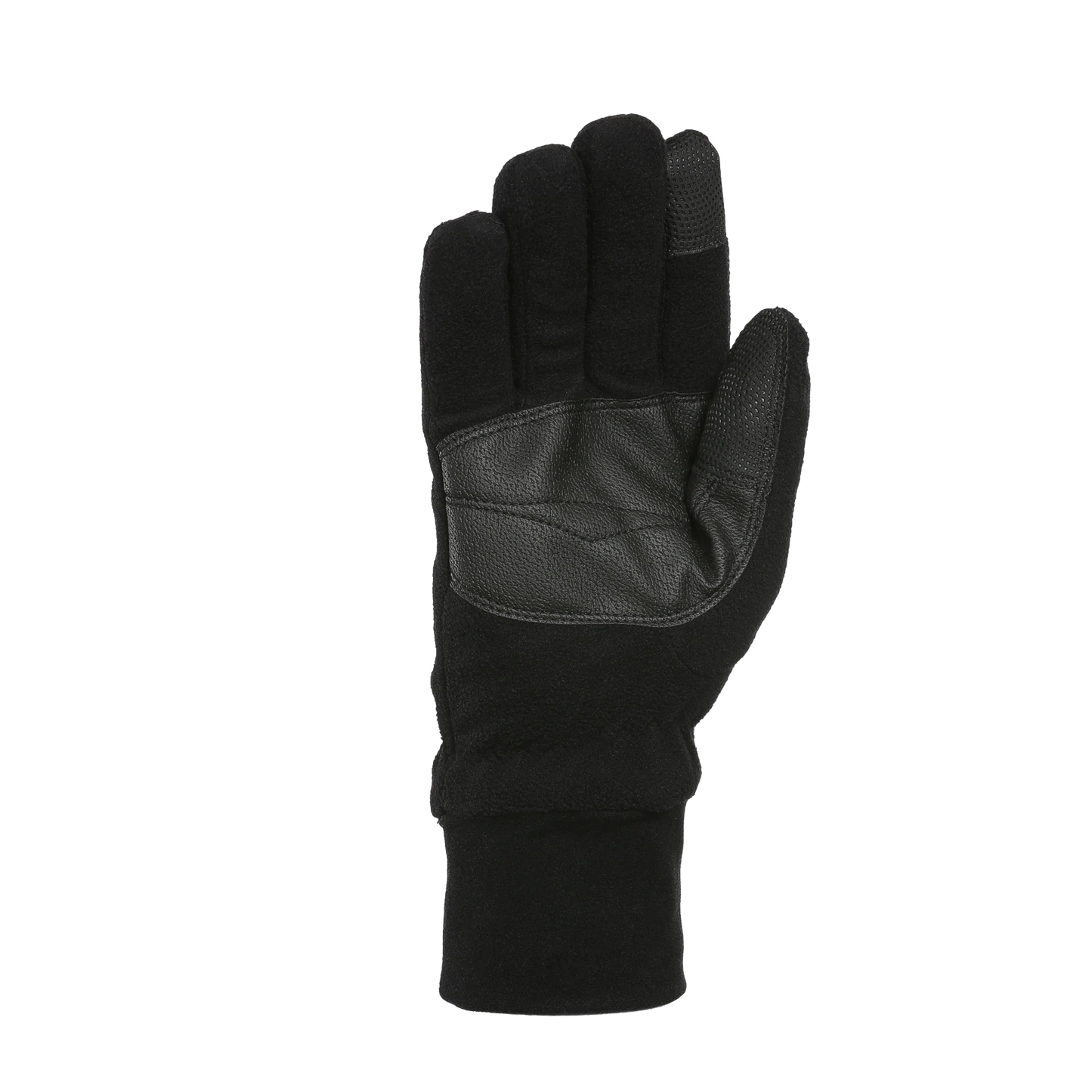 Gants Mi-Saison Windguardian en polaire - Kombi noirs, paume en cuir synthétique, style mi-saison, vue de face.
