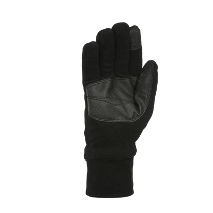 Gants Mi-Saison Windguardian en polaire - Kombi noirs, paume en cuir synthétique, style mi-saison, vue de face.