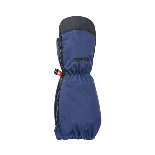 Mitaines d'hiver Easy Peasy - Kombi bleues et noires, tissu résistant à l’eau, membrane imperméable, vue de dessus côté paume.