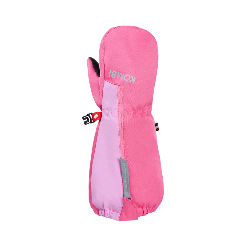 Mitaines d'hiver Squall - Kombi roses et lilas, membrane imperméable, pour enfant, vue de dessus manche gauche
